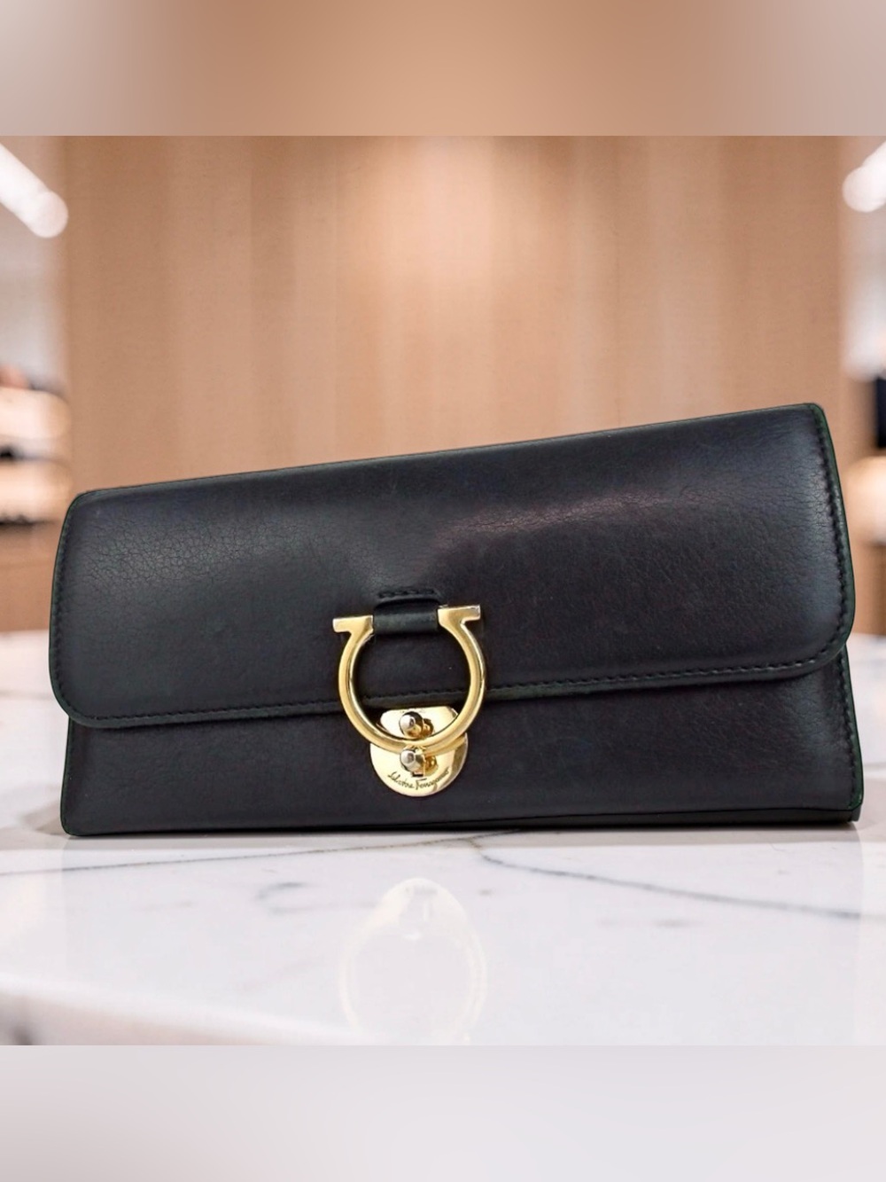 Salvatore Ferragamo Gancini Leather Continental Wallet 🖤